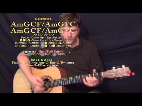 Stitches (Shawn Mendes) Guitar Lesson Chord Chart - Capo 1st Fret