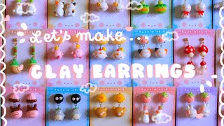 Making Polymer Clay Earrings ✿ Cute Clay Charms, Preparing for a Shop Update | Studio Vlog