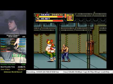 Streets of Rage 2 Skate (Easy) Speedrun in 22:20.656