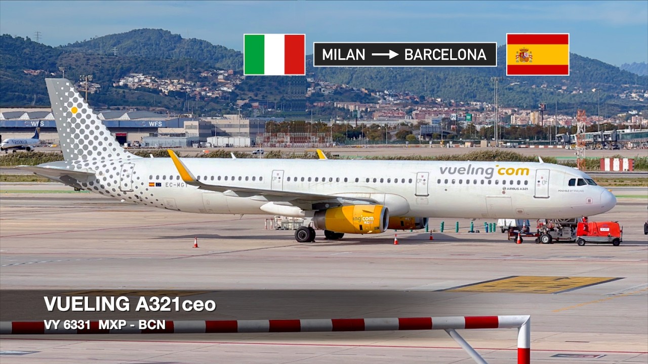 FLYING SPACE PLUS FOR JUST 14€! | Vueling A321ceo | Milan MXP ✈ Barcelona BCN