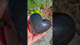 Duhový obsidián srdce 215g