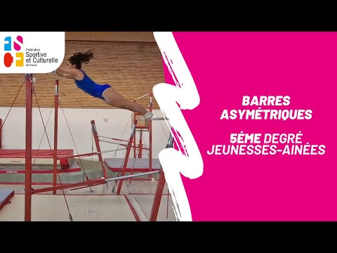 Gymnastique féminine : barres asymétriques 5éme degré jeunesses-ainées
