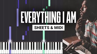 Everything I Am - Kanye West - Piano Tutorial - Sheet Music &amp; MIDI