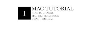 Terminal : Change File Permissions(Mac)