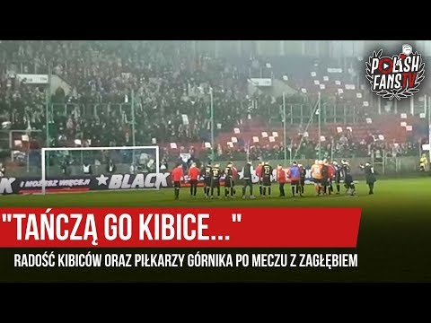 "TAŃCZĄ GO KIBICE..." - radość kibiców oraz piłkarzy Górnika po meczu z Zagłębiem (29.04.2019 r.)