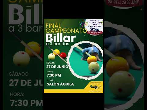 FINAL DEL CAMPEONATO DE BILLAR A 3 BANDAS: LA PRECISIÓN Y LA PASIÓN SE CITAN EN EL ÁGUILA
