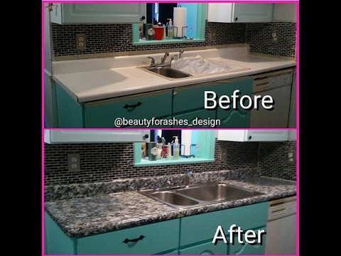How to Paint a Faux Granite Countertop [Under $100] - YouTube