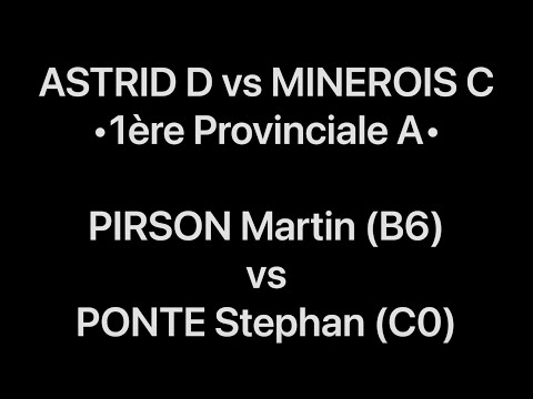 Tennis de Table ·1ère Provinciale A· ASTRID D vs MINEROIS C - PIRSON Martin vs PONTE Stephan