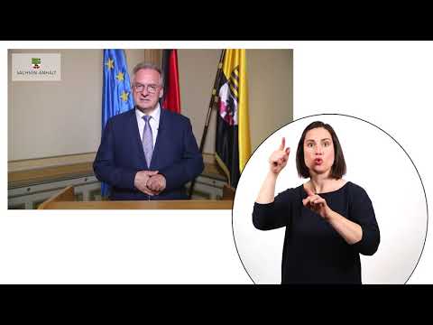 Gebärdensprache: Videobotschaft des Ministerpräsidenten Dr. Reiner Haseloff zum Sachsen-Anhalt-Plan