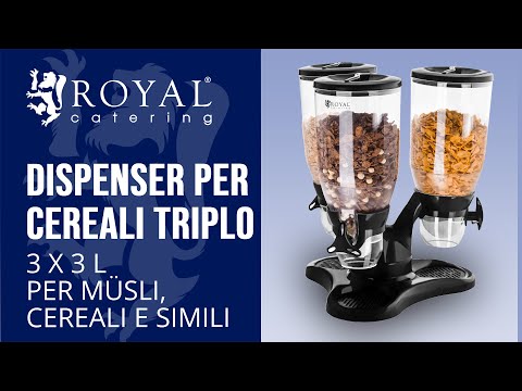 Video - Dispenser per cereali triplo - 9 Litri