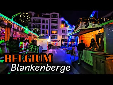 Blankenberge | 4K | Day & Evening City Walk | BELGIUM Travel | North Sea & Christmas