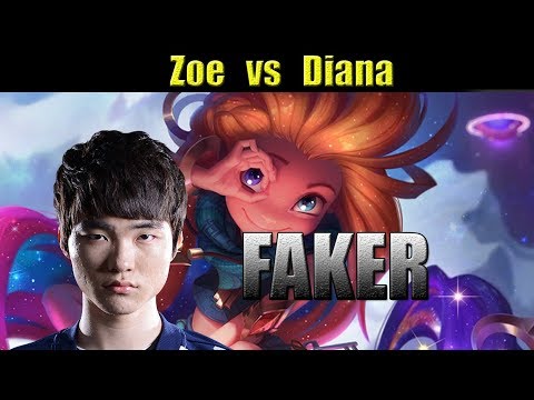 SKT T1 Faker - Zoe vs Diana  페이커 조이 - KR LOL REPLAYS