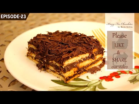 Learn how to make an easy and yummy eggless chocolate custard and biscuit pudding