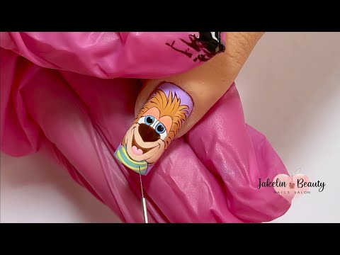 💖CARICATURA DE MIGUELÓN PASO A PASO🦁💅 #caricaturasuñas #uñas #uñasnailart #caricaturas