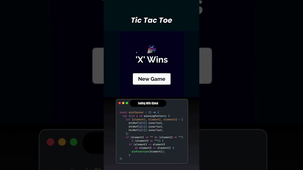 🎮 Build a Tic Tac Toe Game with HTML, CSS & JavaScript