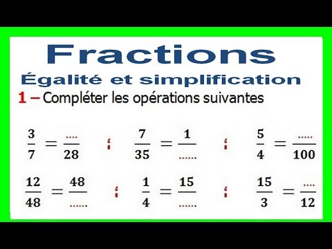 Maths 6ème - Fractions égalité et simplification Exercice 5