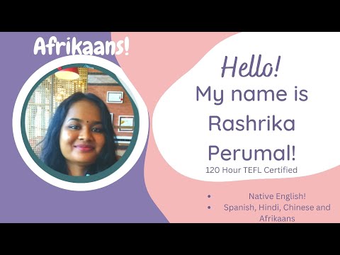 Learn Afrikaans on Amazing Talker with Rashrika Perumal