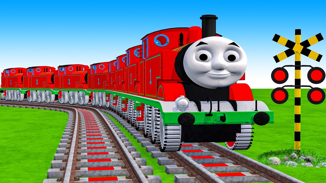 【踏切アニメ】複雑な電車 3 Trains Climbing Pynamid 🚦 Fumikiri 3D Railroad Crossing Animation #1million