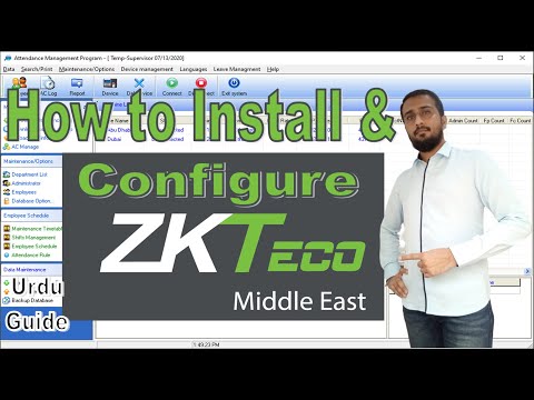 ZKTECO middle east Time Attendance software Installation and Configuration urdu tutorial