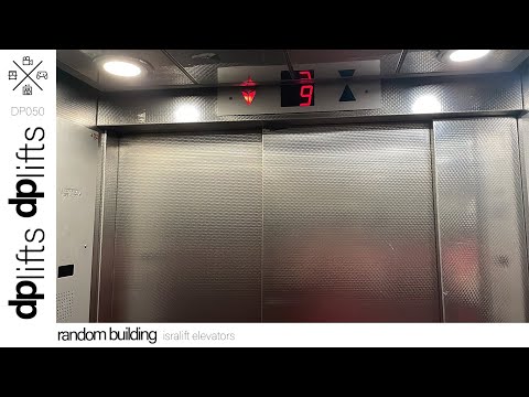 1970's Isralift? (mod.) traction elevators in downtown Tel Aviv, Israel.