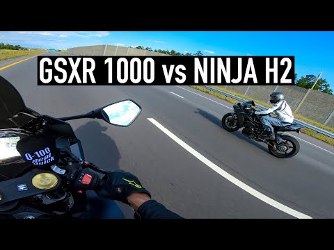 NICE TRY! Kawasaki Ninja H2 vs Suzuki GSXR 1000