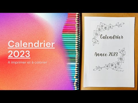 Calendrier 2023 à imprimer et colorier (Etsy)