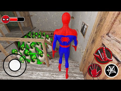 Playing as SpiderMan VS Army of Zombie in Granny House