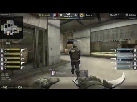 CS׃GO   Dennis Insane Pistol ACE vs G2 @ ESL Pro League Semi Final