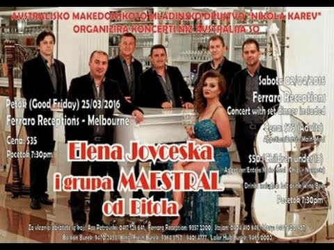 Elena Jovčeska i orkestar "Maestral" koncert vo Melbourne  Australia  (25-03-2016) 1del