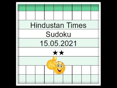 Hindustan Times Sudoku 2 Star Solution | 15.05.2021 |  Difficulty Level ★★