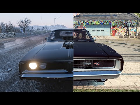 Dominic Toretto's Dodge Charger 69 build comparison- NFS Heat V/s Forza Horizon 4.