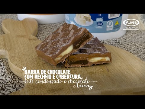BARRA DE CHOCOLATE COM RECHEIO E COBERTURA AUREA