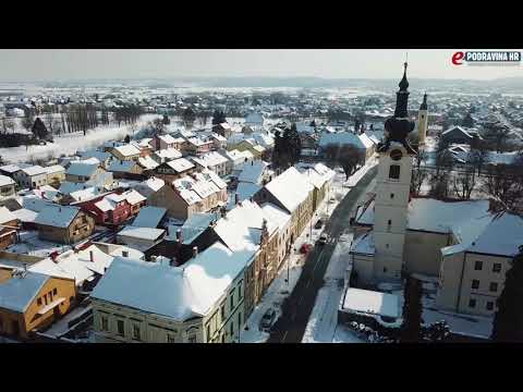 Snježni prizori Koprivnice iz zraka  [4K UHD]