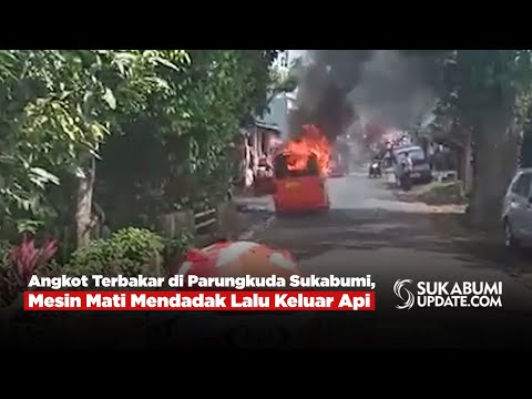 Angkot Terbakar di Parungkuda Sukabumi, Mesin Mati Mendadak Lalu Keluar Api