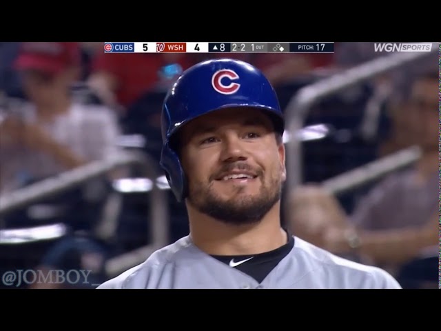 Kyle Schwarber works a 13 pitch at bat vs Kyle Barraclough and ends it with a homer, a breakdown