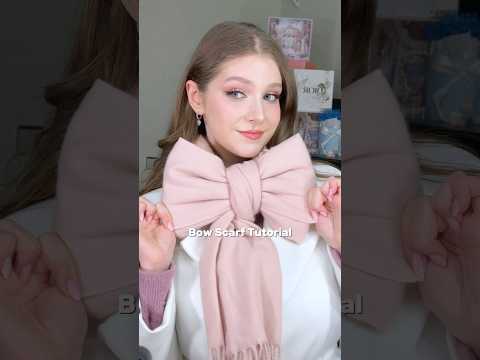 Bow Scarf Tutorial 🎀 Follow for more tips! #scarfstyle #scarf #bow #cutestyle #scarffashion