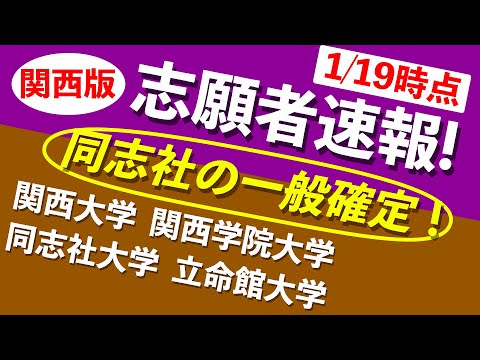 現代経済学科 【志願者速報2021】関関同立の志願者数  ※1月19日時点
