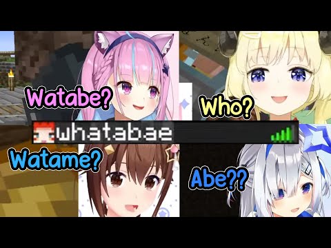Hololive girls react to Hakos' Minecraft name "Whatabae"