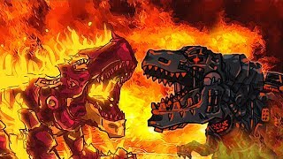 Dino Robot Battle Arena | Fire Tyrannosaurus VS Terminator T-Rex | Show Me Games