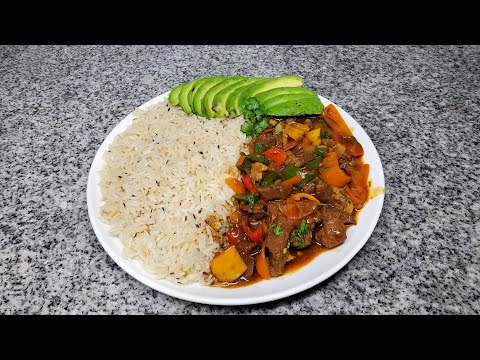 Goat and Pepper stew recipe with Cumun Rice || Delicious goat stew recipe || How to cook goat meat