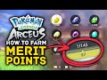 Pokemon Legends Arceus MERIT POINT Farm, Evolution Items, Tips & Tricks!