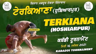 Terkiana, Dasuya (Hoshiarpur) Kabaddi Tournament 16 Nov 2021