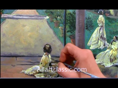 Impressionism Painting-Sargent Ladies in a Garden