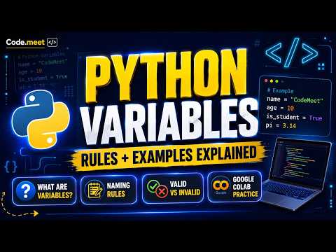 Python Variables Explained In Detail Rules For Naming Variables Python Tutorial For Beginners