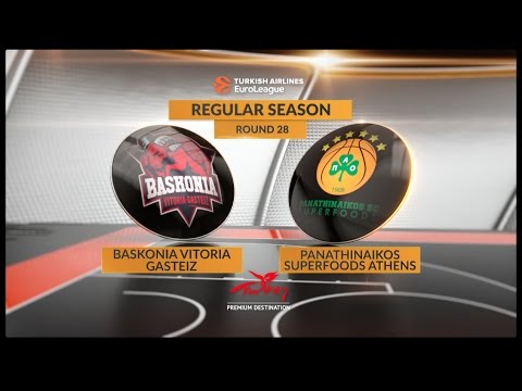 EuroLeague Highlights RS Round 28: Baskonia Vitoria Gasteiz 63-72 Panathinaikos Superfoods Athens