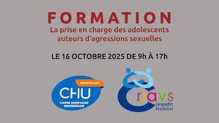 Vidéo de présentation formation "l'évaluation et la prise-en-charge des adolescents auteurs d'agressions sexuelles"