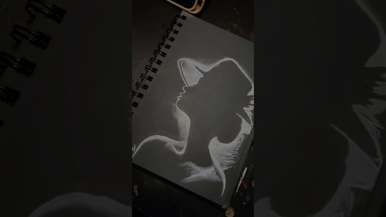 That’s that me ☕️✨ #espresso #drawing #blackpaperdrawing #girlwithahat #new