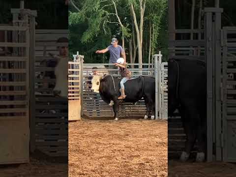 Luke’s first ride on a big bull named Niager #bullriding #bullriders #rodeo