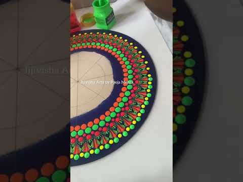 A 12 inch diameter Round Dot Mandala MDF Wall Art Mirror | Dot Painting | Dot Mandala Tips & Tricks