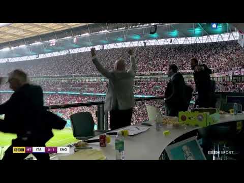 BBC Pundits Celebrating Luke Shaw Goal